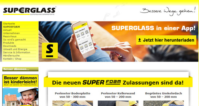 Alte Website von SUPERGLASS