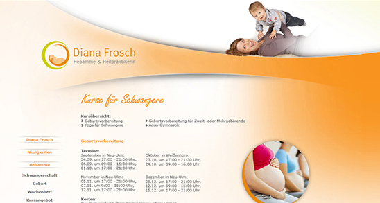 Alte Website der Fitness Hebamme