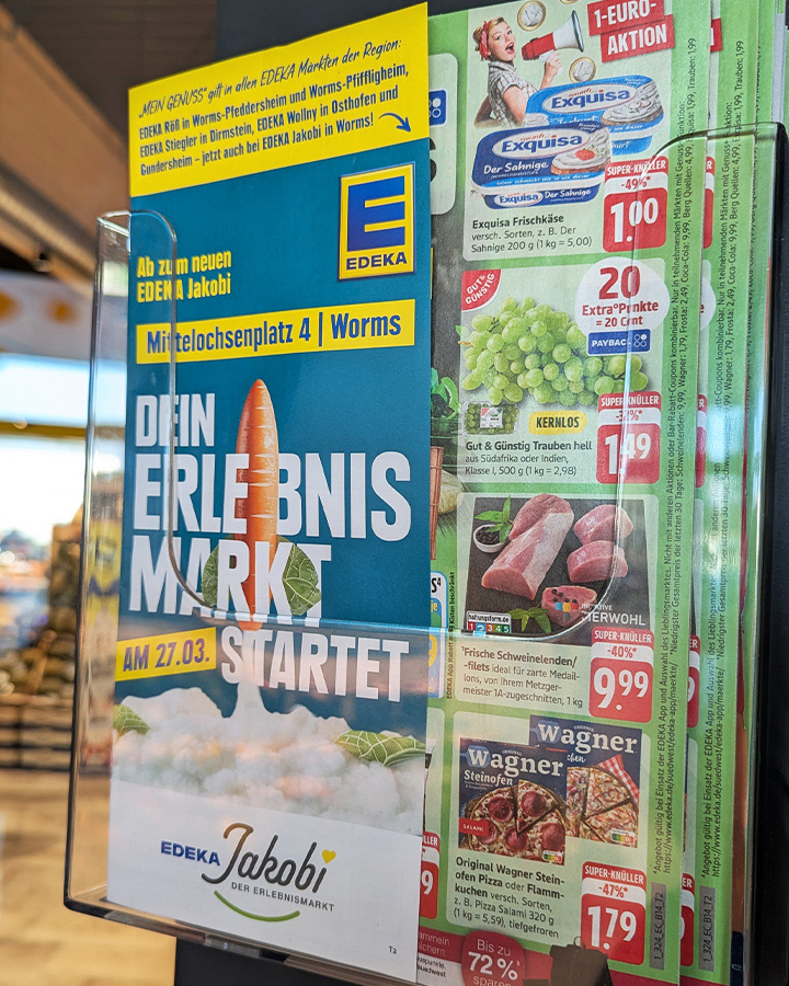 Werbefolder zur Markteröffnung von EDEKA Jakobi in Worms