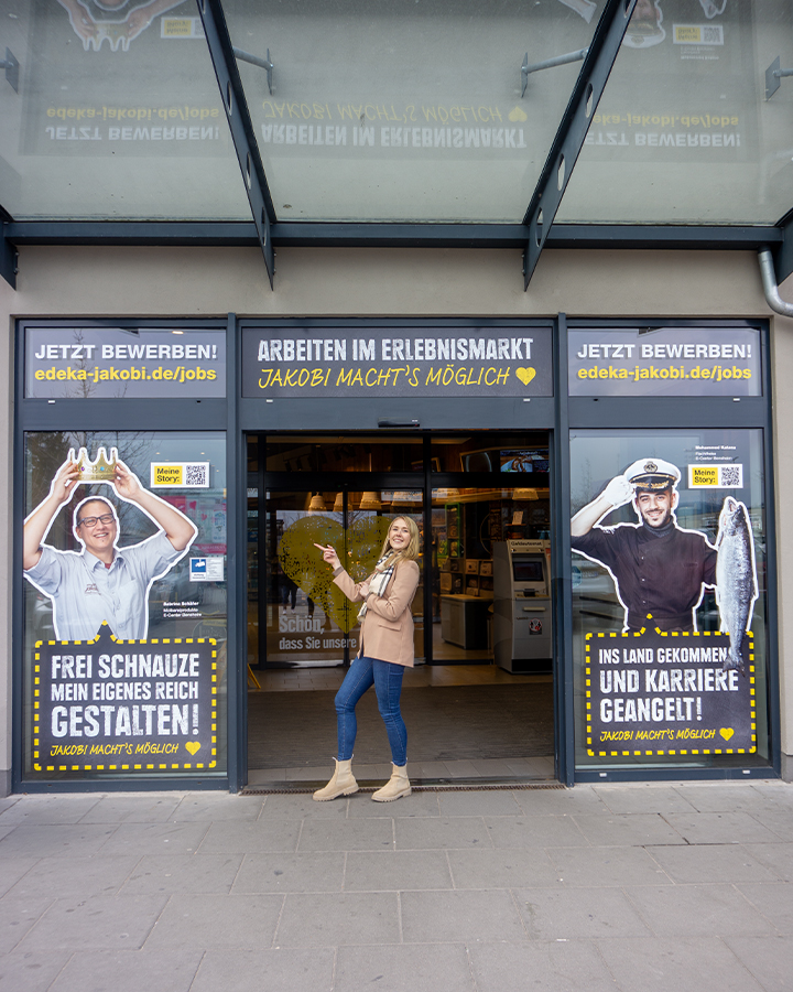EDEKA Jakobi: Mitarbeiter Stories - Eingangsbereich